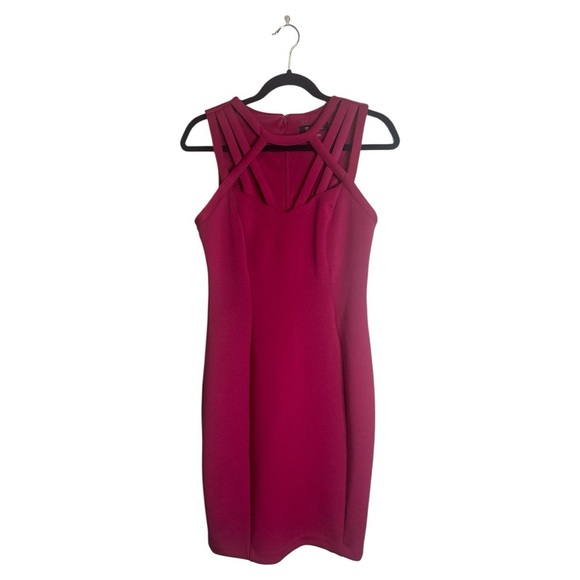Guess Pink Sleeveless V-Neck Bodycon Midi Dress - Picture 4 of 6